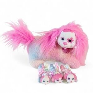 Vintage Puppy Surprise Tie Dye Dog Plush with 3 Puppies Toy